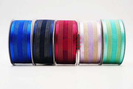 Metallic Striped Woven Ribbon